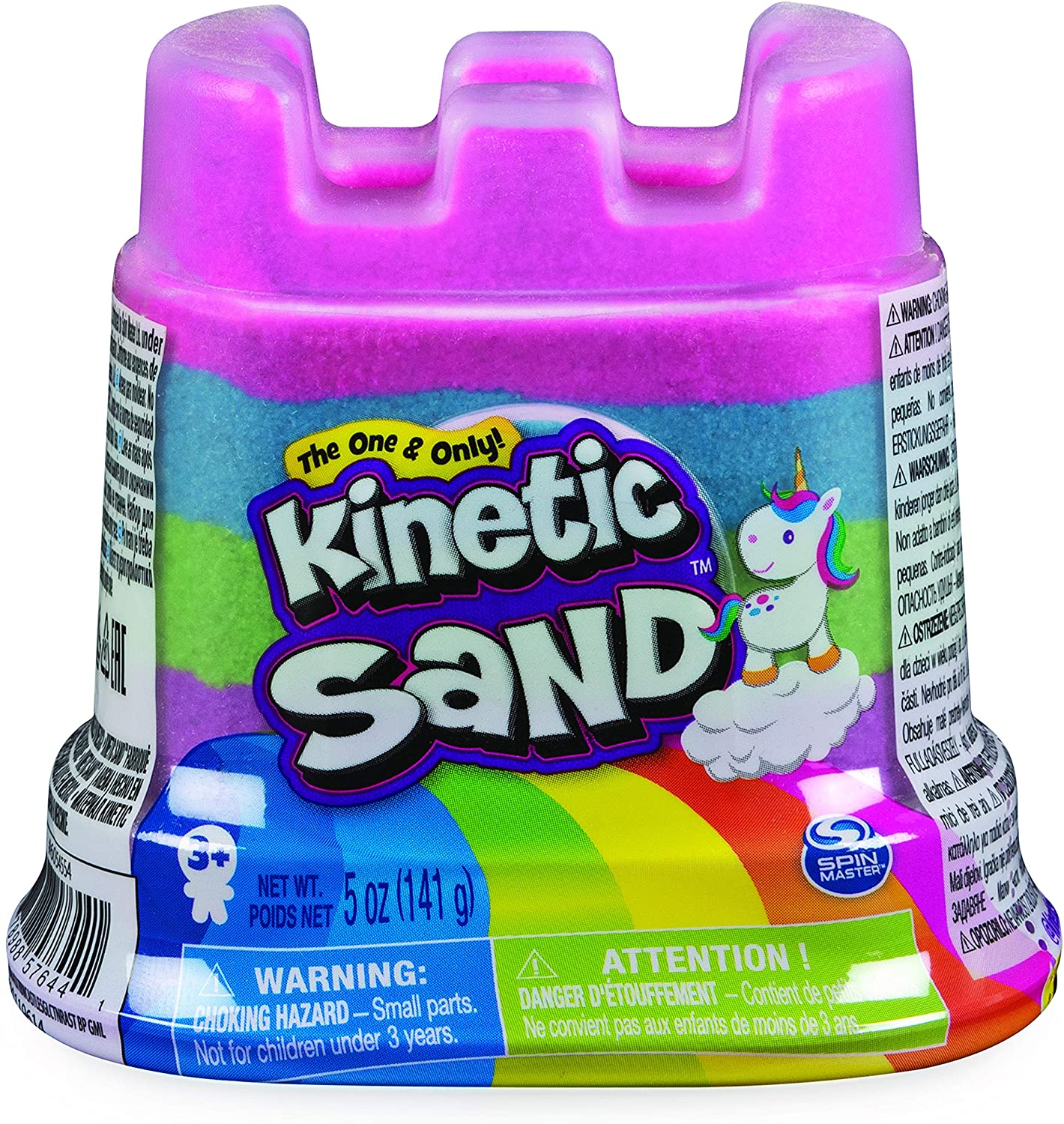 Kinetic Sand, Rainbow Unicorn Multi-Colour 142 G Single Container, for Kids Aged 3 and up, Mixed Colours