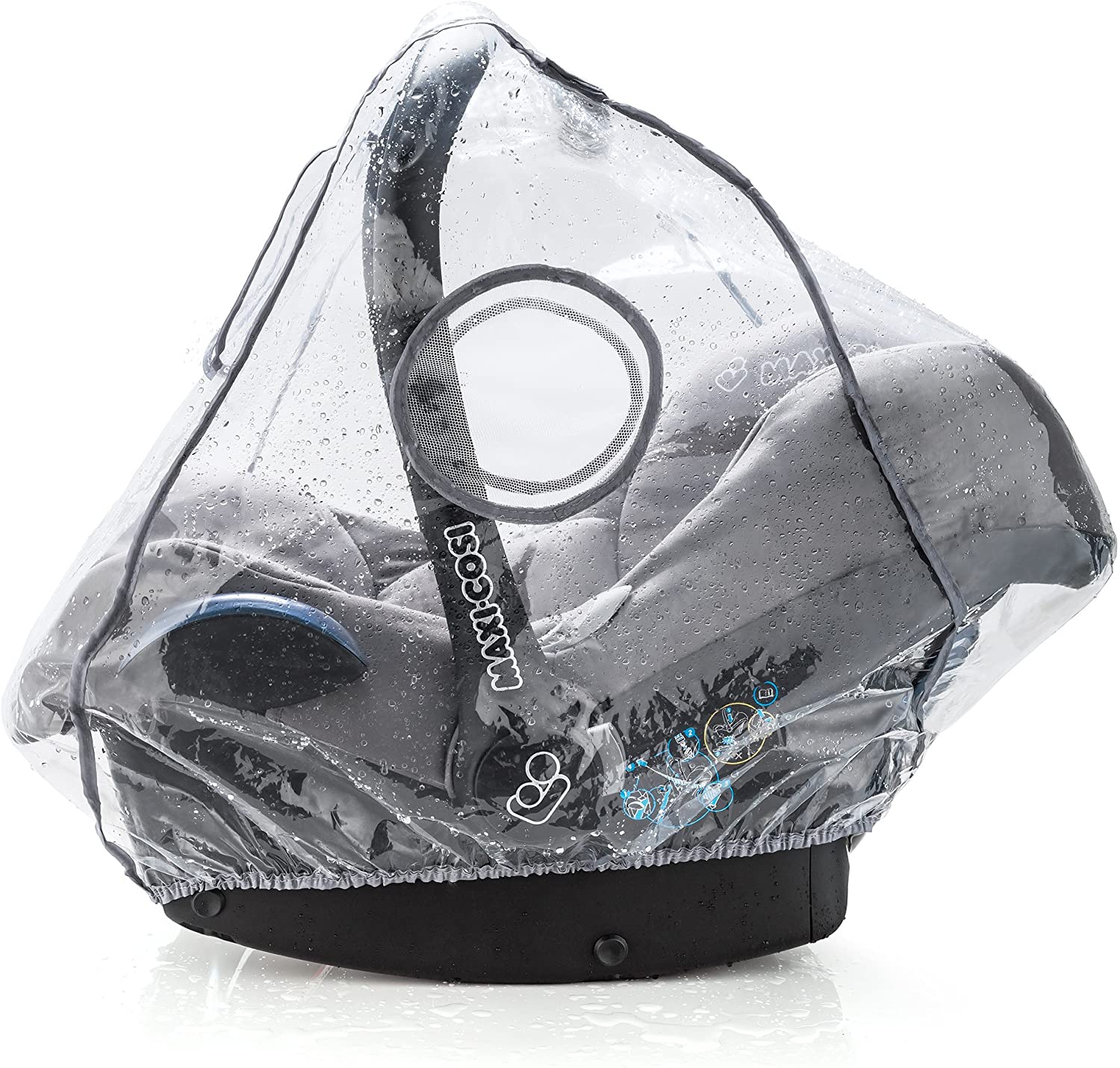 ZAMBOO Universal Car Seat Rain Cover with Quick-Access Window (to fit Maxi COSI/Cybex/Graco/Joie/Nuna e.g.)