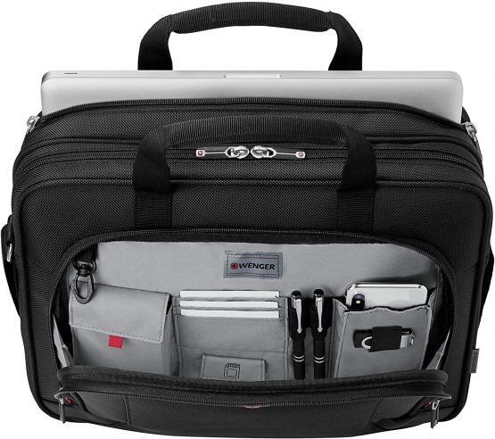 Wenger 600649 PROSPECTUS 16 Inch Laptop Briefcase, Padded Laptop Compartment with iPad/Tablet/eReader Pocket in Black {15 Litre} - Image 4