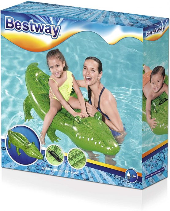 Bestway 41010 Inflatable Crocodile Pool Float Ride-On, Green 168 x 89 cm - Image 3