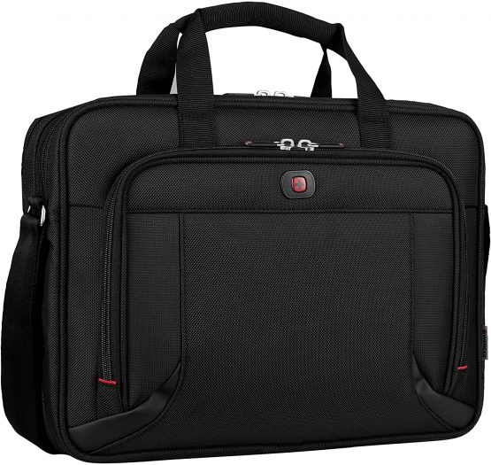 Wenger 600649 PROSPECTUS 16 Inch Laptop Briefcase, Padded Laptop Compartment with iPad/Tablet/eReader Pocket in Black {15 Litre}