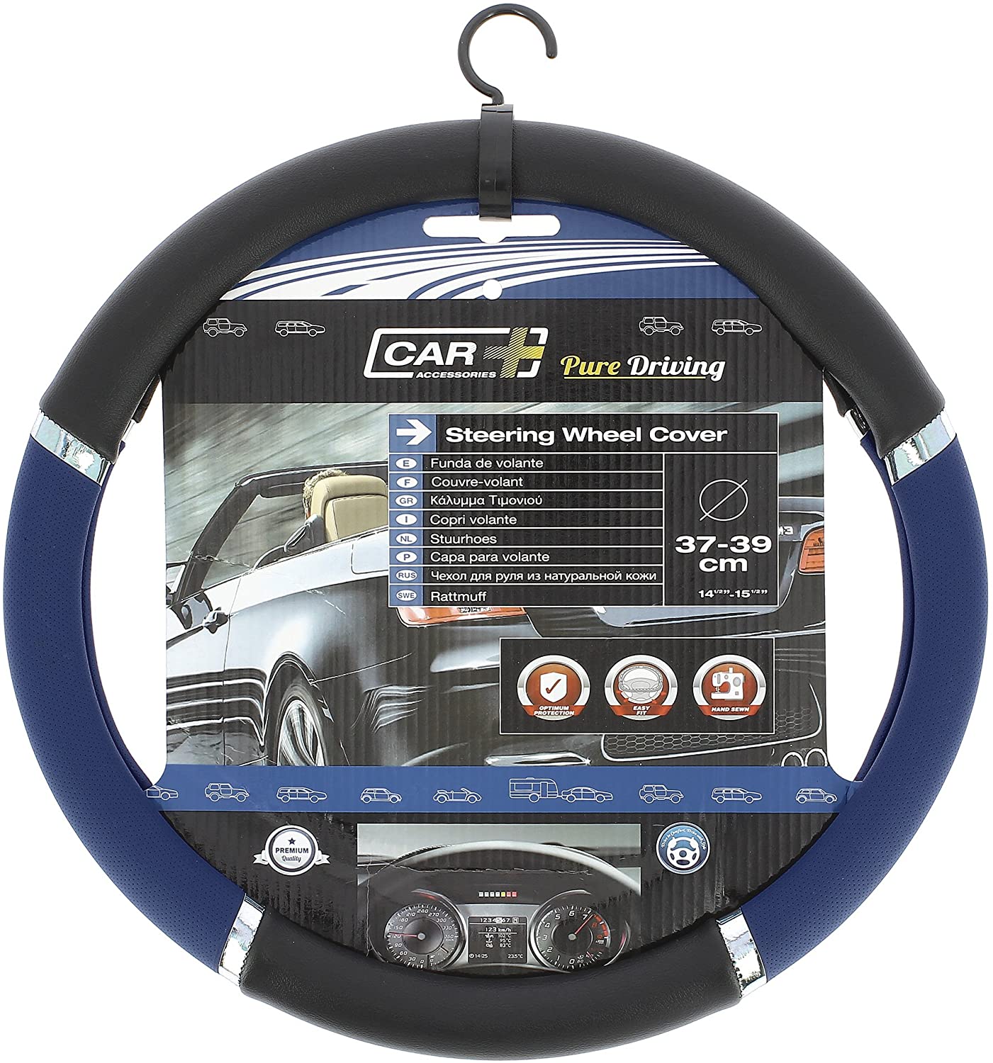 SUMEX 2505056 Speed PVC Steering Wheel Cover - Blue/Black
