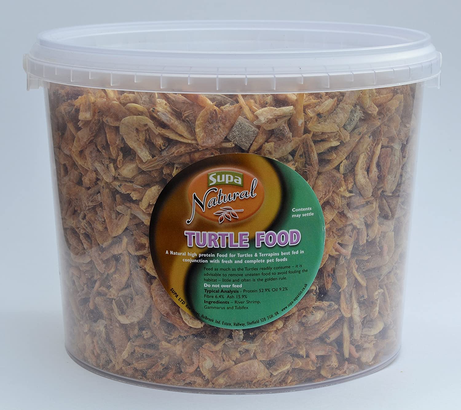 Supa Natural Turtle & Terrapins Food, 3 Litre Bucket, White & Pink