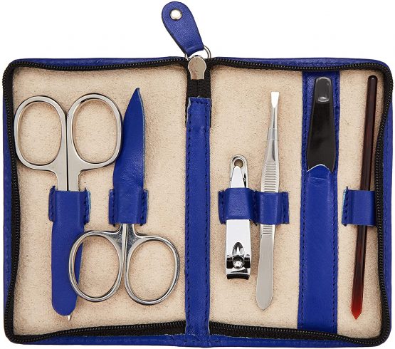 Friedrich|23 RV-Maniküretui, 6-TLG, groß, Leder, königsblau Beauty Case, 12 cm, Blue (Königsblau) - Image 3
