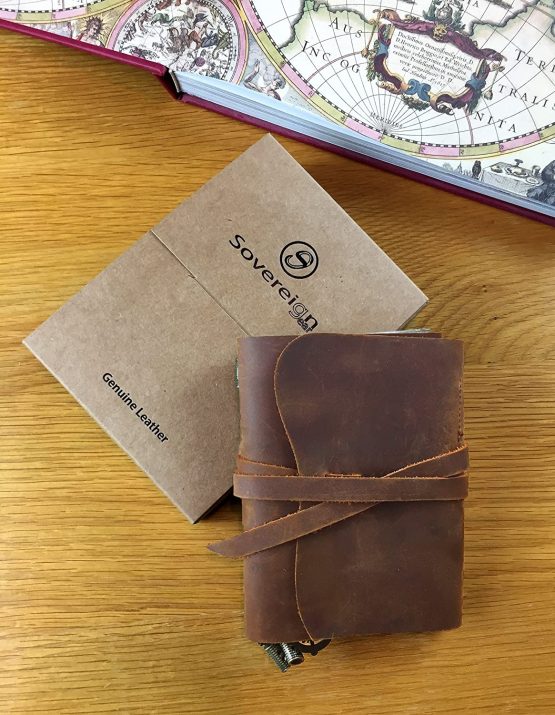 Small Pocket Refillable Travellers Notebook Handmade Leather Journal AMAZING BUNDLE Vintage Antique Genuine Leather Travel Diary for Men Women Students TN + Pen Zip Bag Notes Sketching Drawing 14x11cm - Image 4