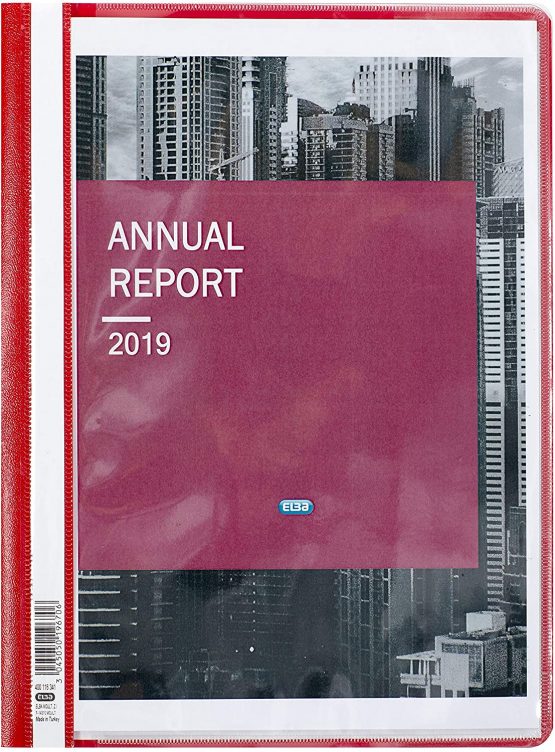 ELBA 400116341 File Folder A4 Extra Wide with Transparent Pocket in Front Cover Plastic for DIN A4 Sheets Red Pack of 25 - Image 3