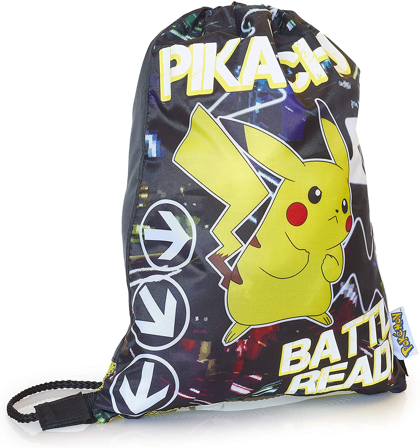 Pokémon Glow in The Dark Backpack, Gym Bag | Large Rucksack with Pikachu | Pokemons Drawstring Bags, Gym, Swimming School Bag for Children with Fluorescent Text (Drawstring Bag) - Image 3