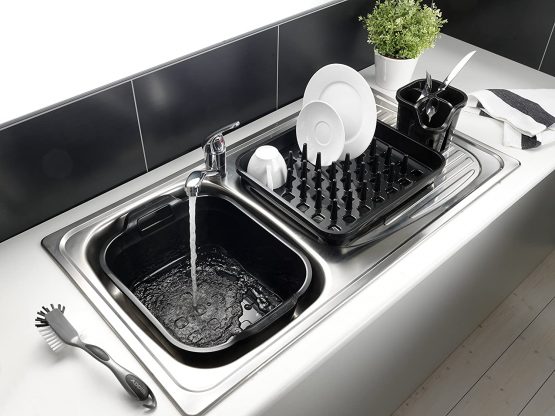Addis 517936 Large Rectangular 10 Litre Washing Up Bowl with Handles, Black, 39 x 32 x 14 cm - Image 3