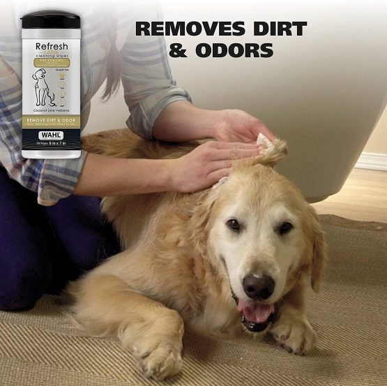 Wahl Dog Wipes Refresh Cleaning Wet Wipes, Remove Pets At Home Dirt and Odors, pH Balanced, Alcohol Free and Paraben Free, 50 Wipes,Coconut Lime Verbena Scent - Image 2