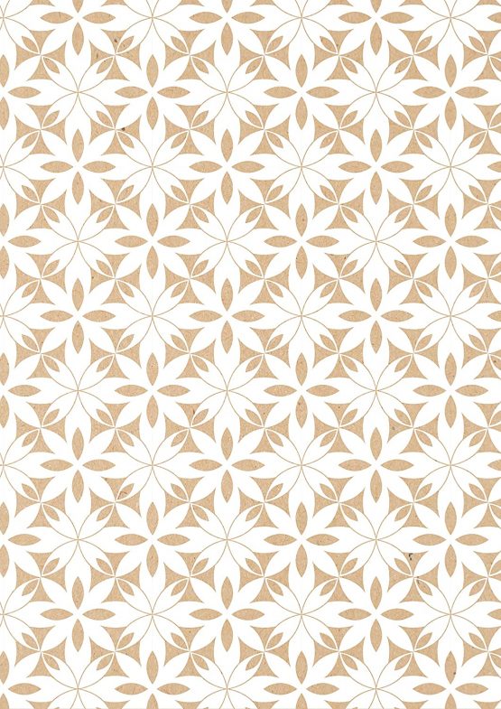 Clairefontaine Kraft Wrapping Paper, 5 x 0.35m - White Flowers - Image 2