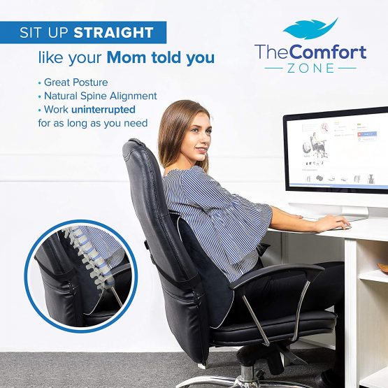 Lumbar Support and Back Support for Office Chair Cushion, Back Support Cushion for Back Pain and Sciatica Pain Relief, Car Seat Cushion and Back Cushion Works as Back Support Pillow - Image 3