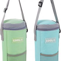 MTS Insulated Bottle Cool Bag Zip Up Ice Wine Cooler Shoulder Strap Picnic Drinks