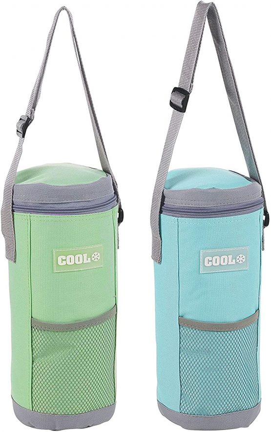 MTS Insulated Bottle Cool Bag Zip Up Ice Wine Cooler Shoulder Strap Picnic Drinks