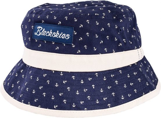 Blackskies Harbor Bucket Hat | Unisex Sun Hat Anchor Maritime Fisherman Boonie Bob Blue