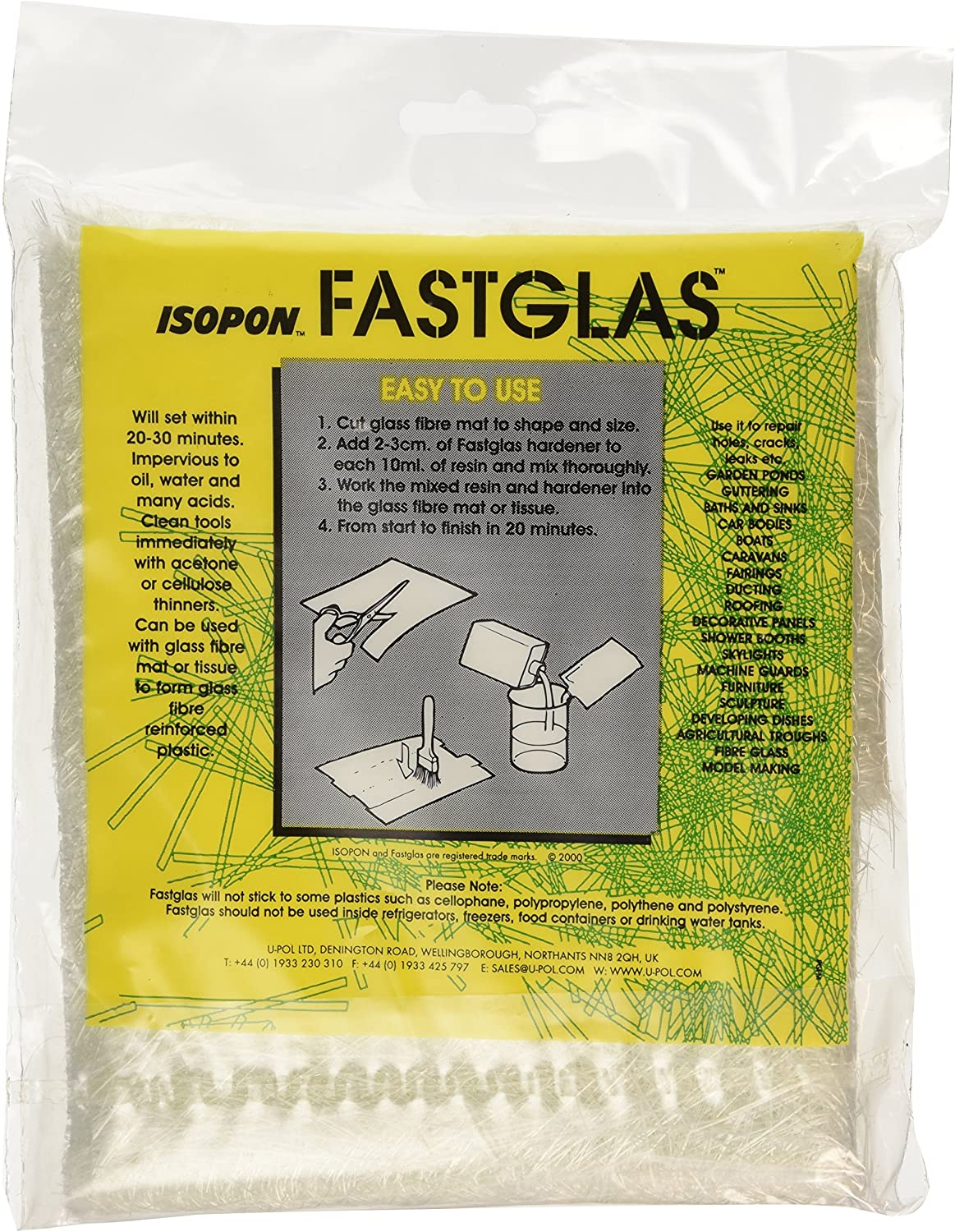 U-POL Isopon Fastglas Laminating Glass Fibre Mat 0.55 m2, White, 0.18 - Image 2
