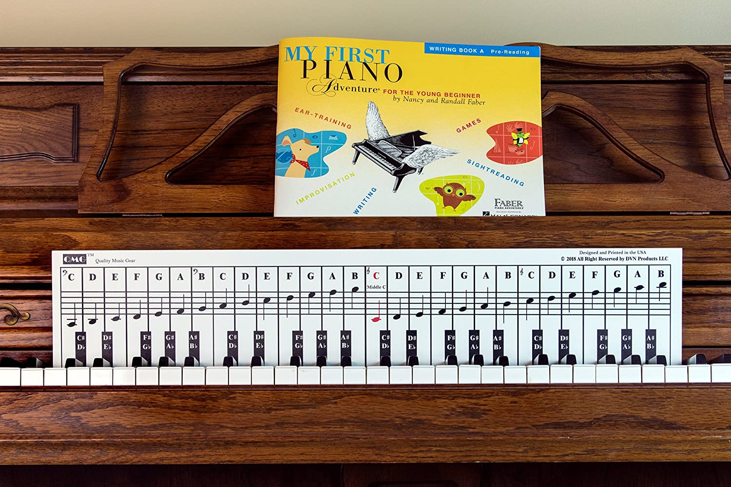 QMG Piano Note Chart, Used Behind the Keys, Foam PVC Sheet, Visual Reference for Piano Players Easy Setup - Image 2