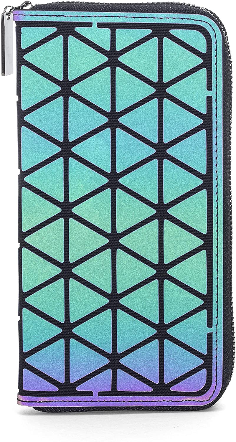 Majestic Peacock Geometric Holographic Wallet Purse Unique Iridescent Luminous Colour Changing Quirky Special Ladies Teenager Zipped + Store Phone Unusual Different Idea OwnIt - Image 3