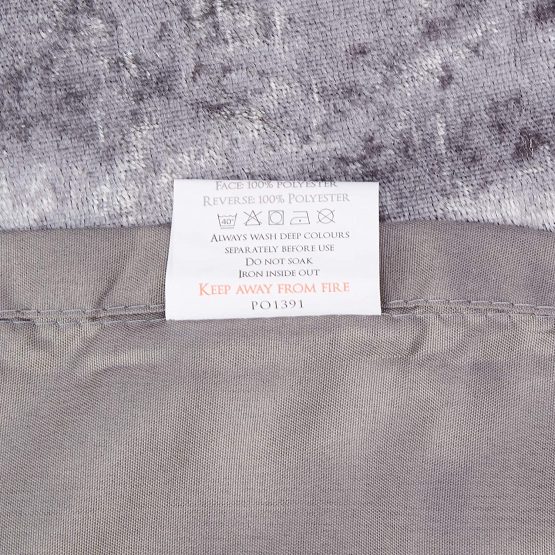Sienna Crushed Velvet Panel Band Duvet Cover with Pillow Case Bedding Set - Silver Grey, Single - Image 3