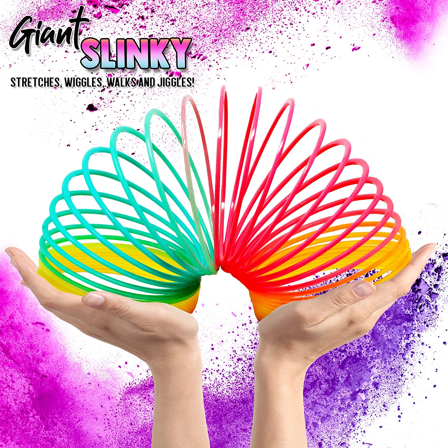 THE TWIDDLERS Giant Magic Rainbow Spring, 15cm / 6", Perfect for Children & Kids Birthday Party Favours, Huge Sensory Game - Image 3