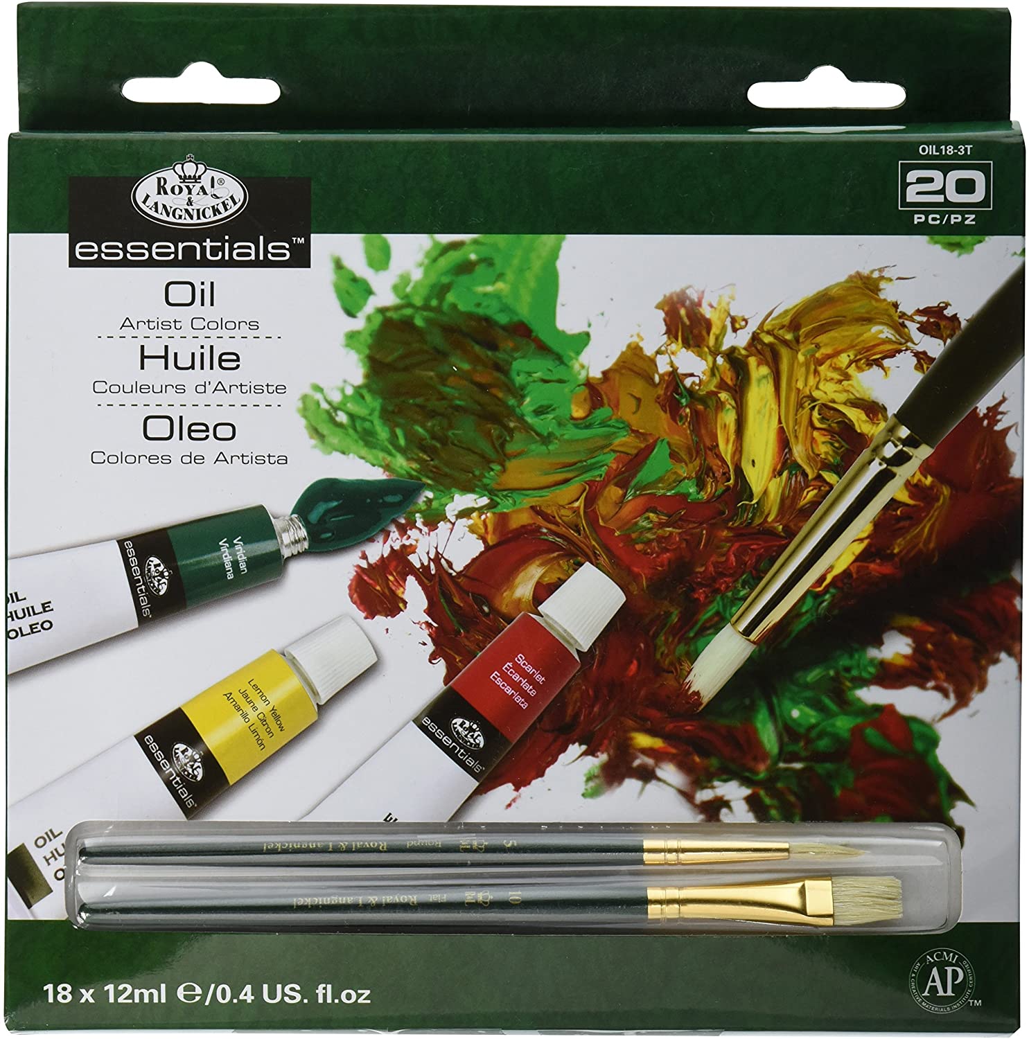 Royal and Langnickel 18 Oil colours, Multicoloured, 12 ml (Pack of 1)