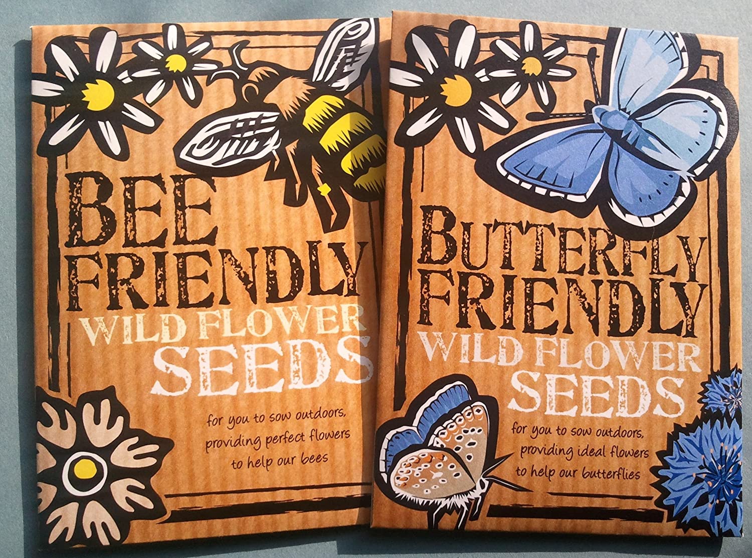 Bee and Butterfly Friendly Wild Flower Seeds Duo Pack - Great Gardener Gift. Beautiful, Colourful Native British Wild Flowers. UK Grown. RHS Plants for Pollinators Mix. - Image 2