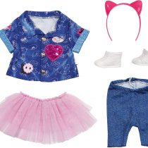 BABY born Deluxe Jeans Dress Toy Set for 43 cm Doll - Easy for Small Hands, Creative Play Promotes Empathy & Social Skills, For Toddlers 3 Years & Up - Includes Shirt, Leggings, Headband & More