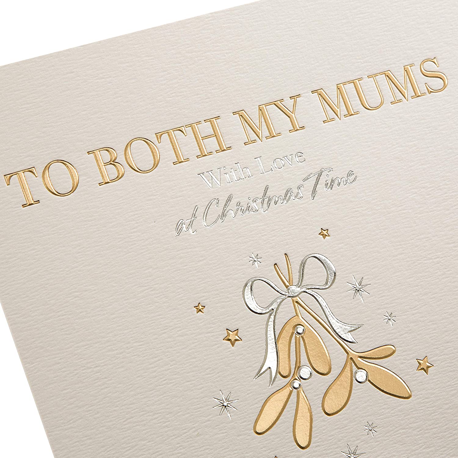 Christmas Card for 'Both My Mums' from The Hallmark Studio - Simple Gold Foiled Design, 18cm x 16cm - Image 3