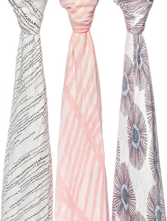 aden + anais silky soft Muslin Swaddle & Receiving Blankets for Baby Girls & Boys, 120x120cm, Ideal Newborn & Infant Swaddling Wrap Set of Bamboo Viscose, Perfect Shower Gifts, 3 Pack, island getaway - Image 3
