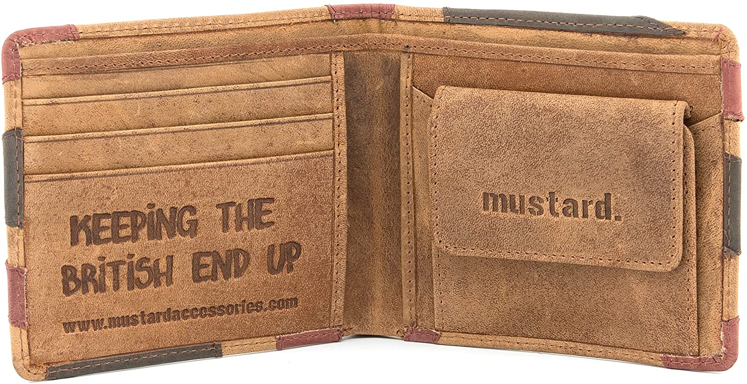 Union Jack Leather Mustard Wallet, Brown - Image 2