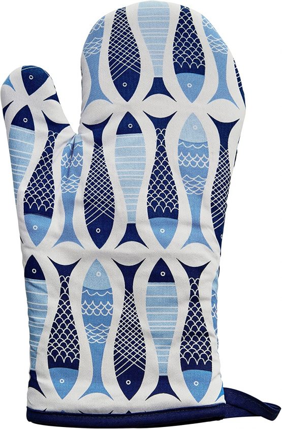 Premier Housewares Pisces Kitchen Oven Glove - Blue
