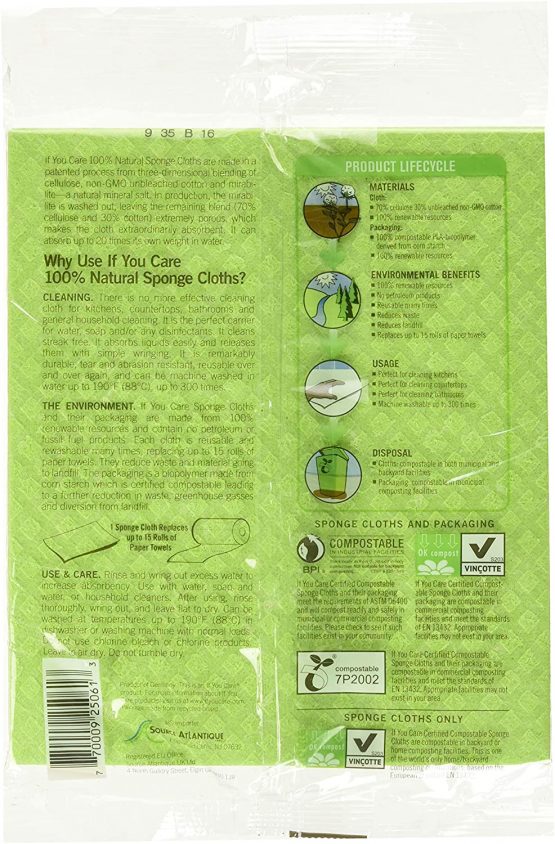 If You Care 100% Natural Sponge Cloths, 5 Count - Image 2