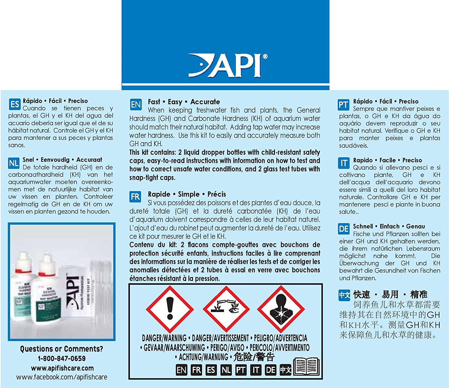 API GH & KH TEST KIT Freshwater Aquarium Water Test Kit 1-Count - Image 2