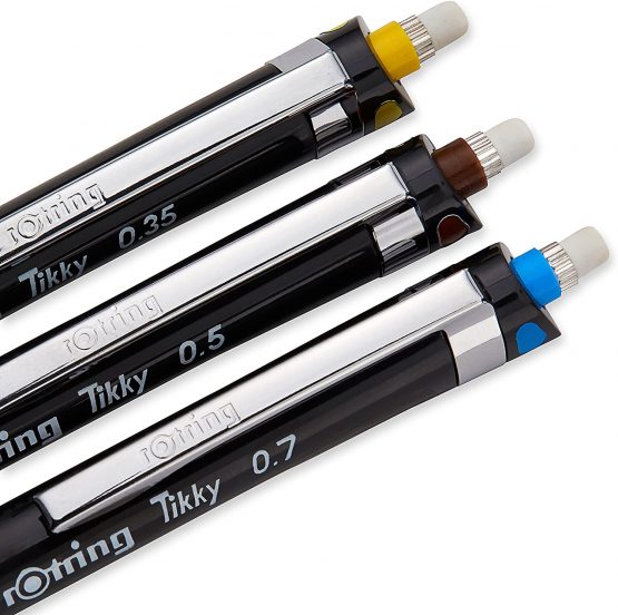 Rotring Tikky Mechanical Pencil, Black Barrel, 3-Piece Set (801310) - Image 3