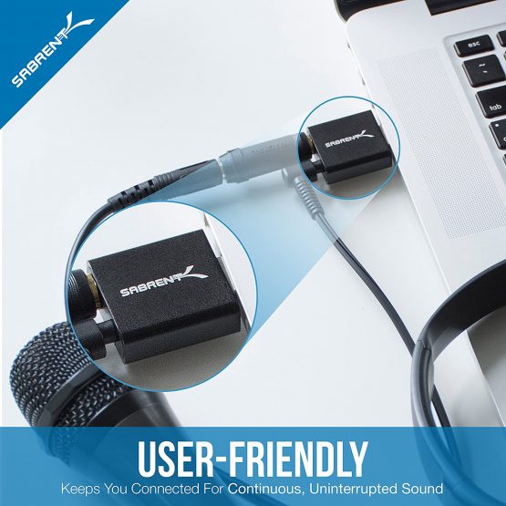 Sabrent Aluminum USB External Stereo Sound Adapter for Windows and Mac. Plug and play No drivers Needed [Black] (AU-EMCB) - Image 4