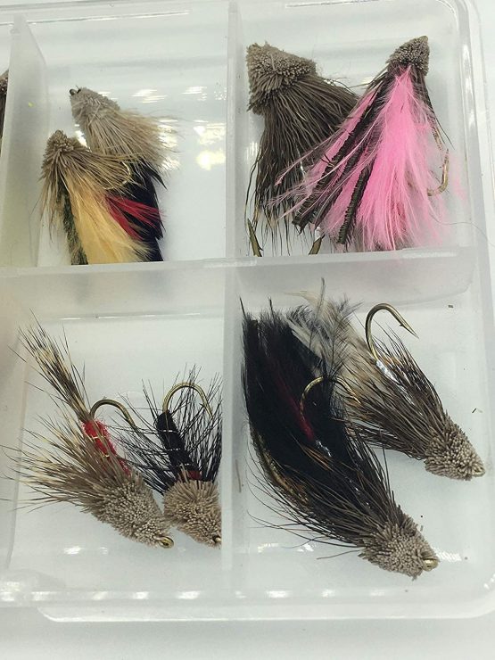 BestCity Fly Fishing Majestic Muddler Set Pack of 16 flies sizes 6-12 + free clip shut box - Image 2