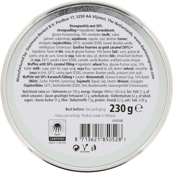 Daelmans Stroopwafel Tin | Caramel Stroopwaffles - 330 g per tin - Blue or Orange | Warm it up on Your Cup - Great Small Gift for Friends, Family & Colleagues (Blue, 1 Tin) - Image 2