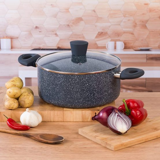 Russell Hobbs RH00849EU Blue Marble 24 cm Non-Stick Stockpot | Pressed Aluminium | Induction Suitable | Heat Resistant Exterior - Image 3