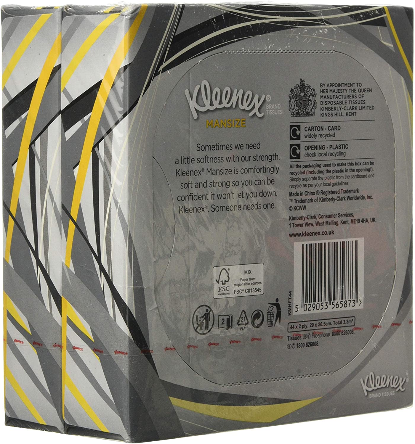 Kleenex Extra Large Facial Tissue in Compact Box - Pack of 2-100% Recyclable Packaging (88 Tissues Total) - Image 2