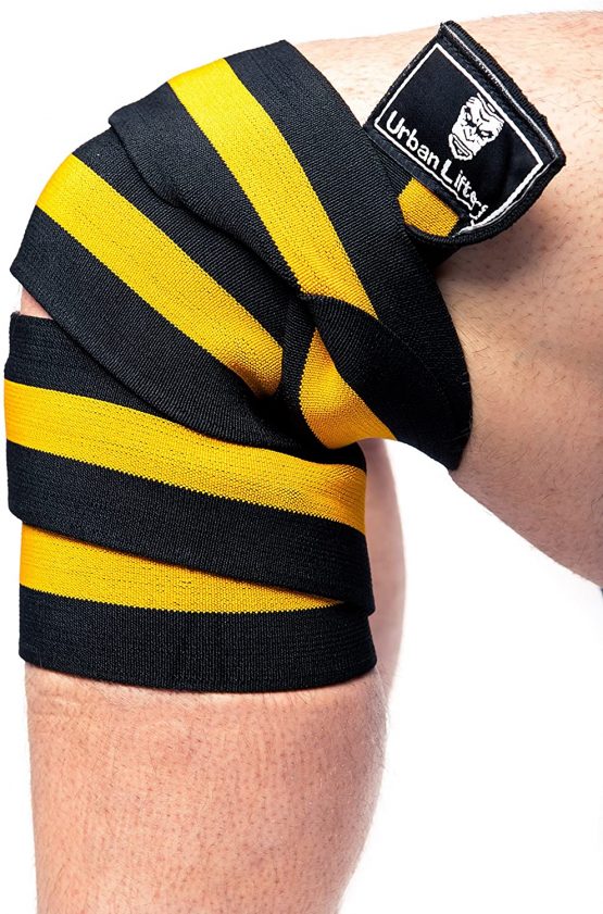 Weight Lifting Knee Wraps. Heavy Duty, Elasticated Knee Support