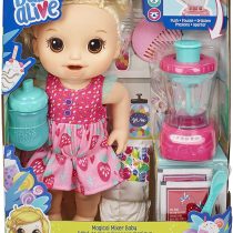 Baby Alive Magical Mixer Baby Doll Strawberry Shake with Blender Accessories, Drinks, Wets, Eats, Blonde Hair Toy for Children Aged 3 and Up