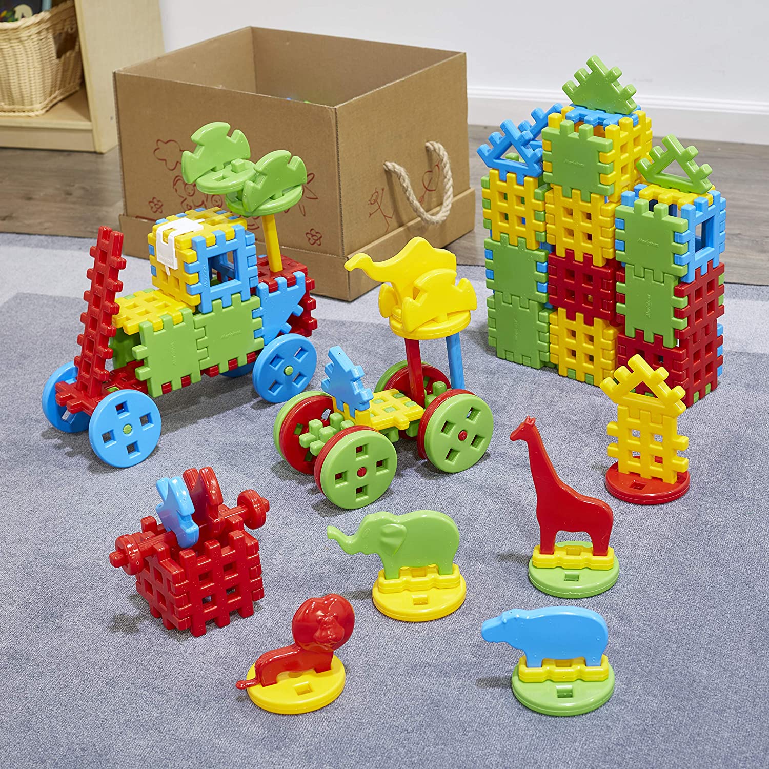 Marioinex Waffle Blocks Mix, 200 Pieces Packed In a Carton, Multicolor - Image 4