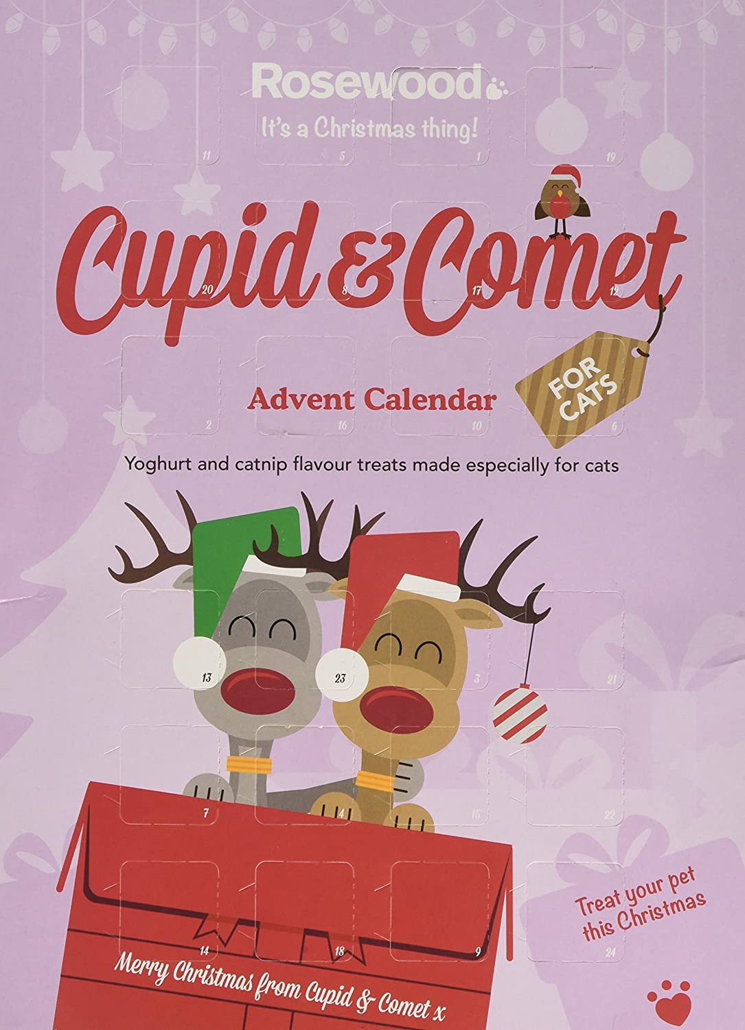 Rosewood Cupid and Comet Christmas Advent Treat Calendar for Cats