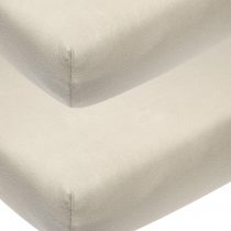 Meyco 563206 Jersey Fitted Sheet 2-Pack Baby Cradle Baby Bed 100% Cotton 40 x 80/90 cm Sand Beige
