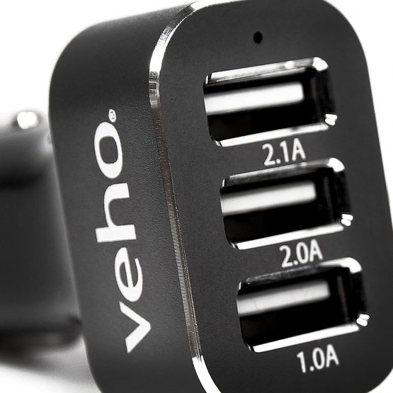 Veho Triple USB 5V 5.1A Car Power Charger for Smartphones & Tablets, Action Cameras, Power Banks, Portable Speakers - Black (VAA-010) - Image 4