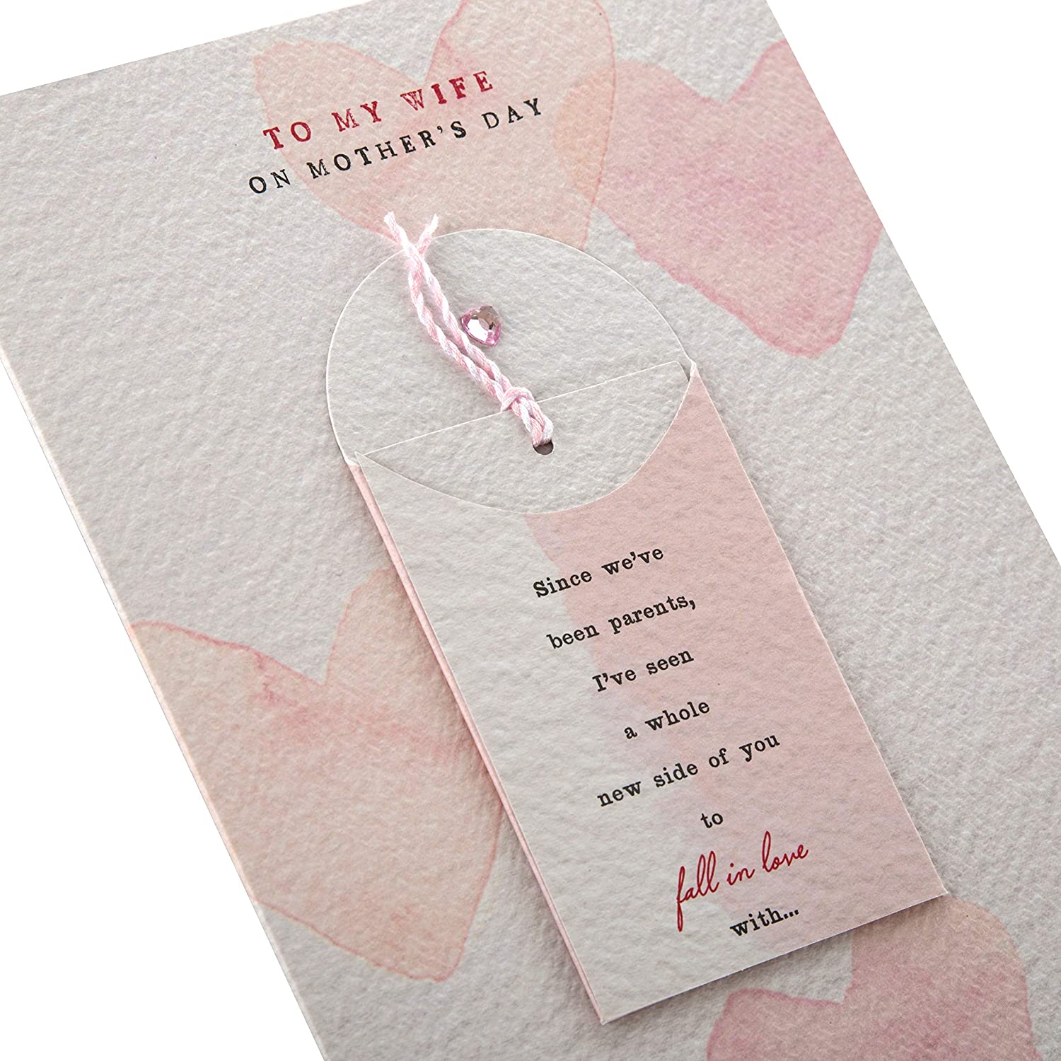 Hallmark Wife Mothers Day Card, Mothers Day Card for Wife Mothers Day Keepsake, From Husband, Hearts, Pink - Image 3