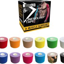 Kinesiology Tape Relieve Muscle Soreness and Strain Shoulders Wrists Knees Ankles Elastic Waterproof Good Air Permeaability Hypoallergenic 5cm*5m Black by SOONGO