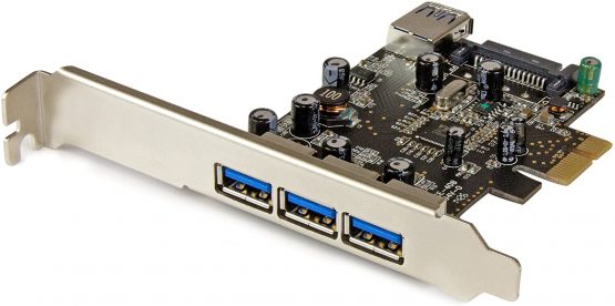 StarTech 4 Port PCI Express USB 3.0 Card - 3 External and 1 Internal - Native OS Support in Windows 8 and 7 - Standard and Low-Profile (PEXUSB3S42)