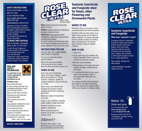 RoseClear Ultra, Concentrate Liquid, 3 in 1 Action, 200 ml - Image 2