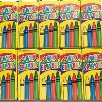 4 Coloured Wax Crayons Kids Party Bag Fillers 10 Packs