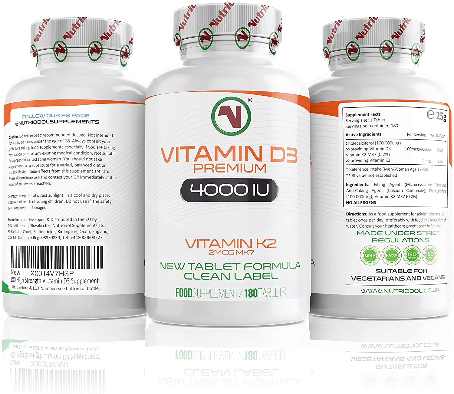 Nutriodol Vitamin D3 4000 IU + K2 MK-7 (20 μg, Natto-Derived) - 180 Micro-Tablets, 180 count (Pack of 1) - Image 2